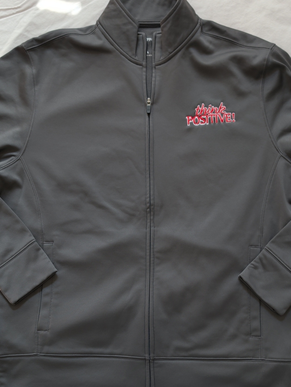 Sport-Tek L Men's Full-Zip Jacket with 'Think Positive' Embroidery Fleece Lined